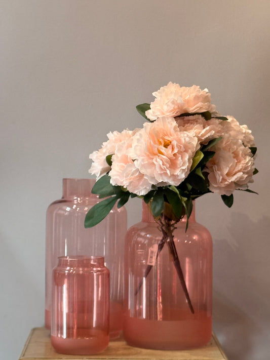 Jarrón Cristal Rosa Circular