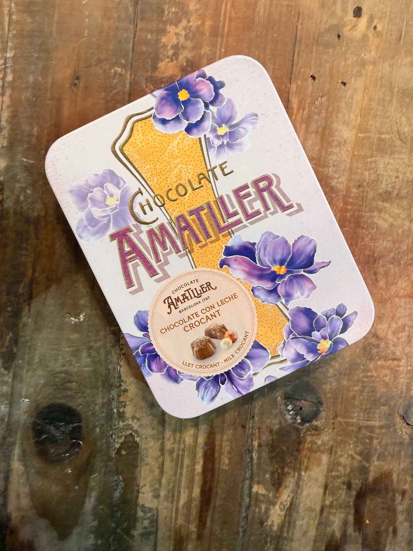 Lata de Chocolate Amatller – Flores
