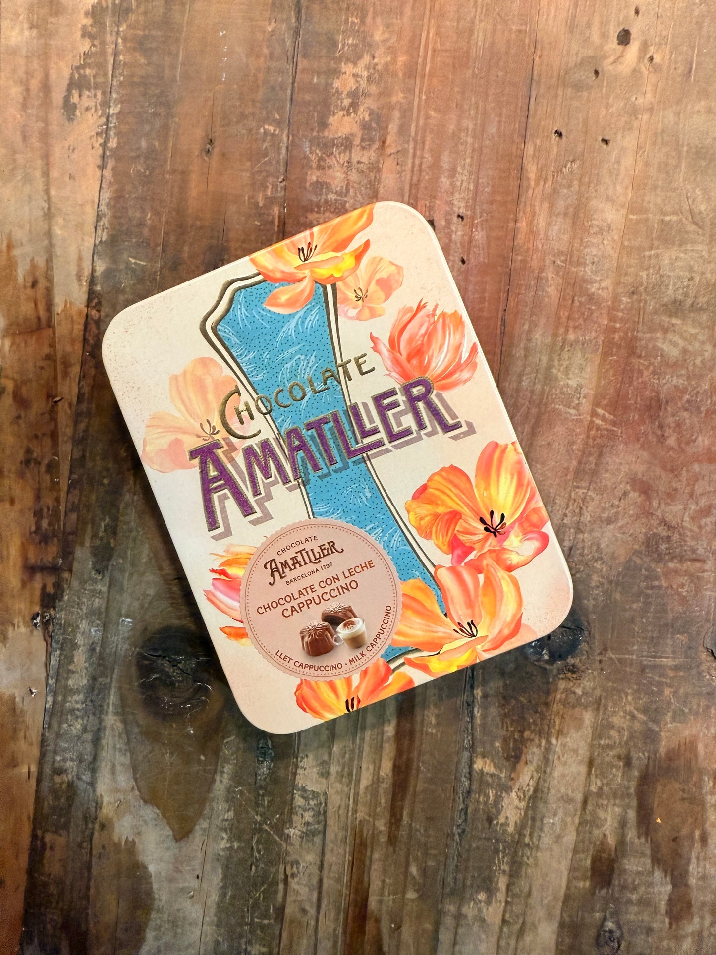 Lata de Chocolate Amatller – Flores