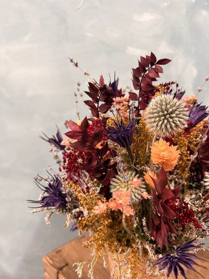 Cesto pequeño de flores secas y preservadas · Personalizable