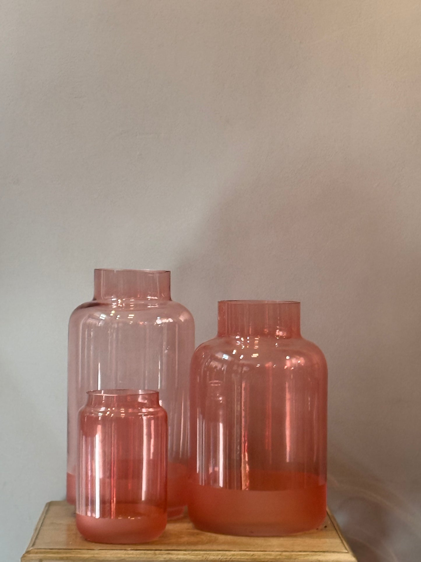 Jarrón Cristal Rosa Circular