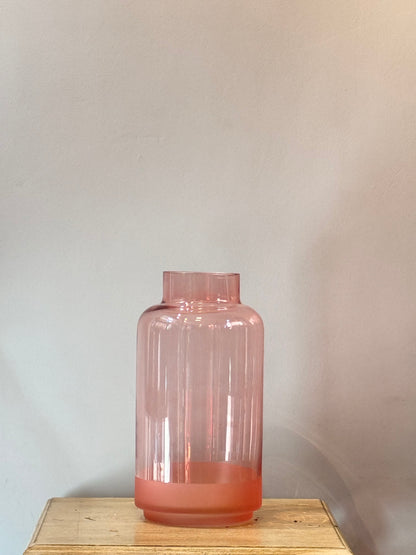 Jarrón Cristal Rosa Circular