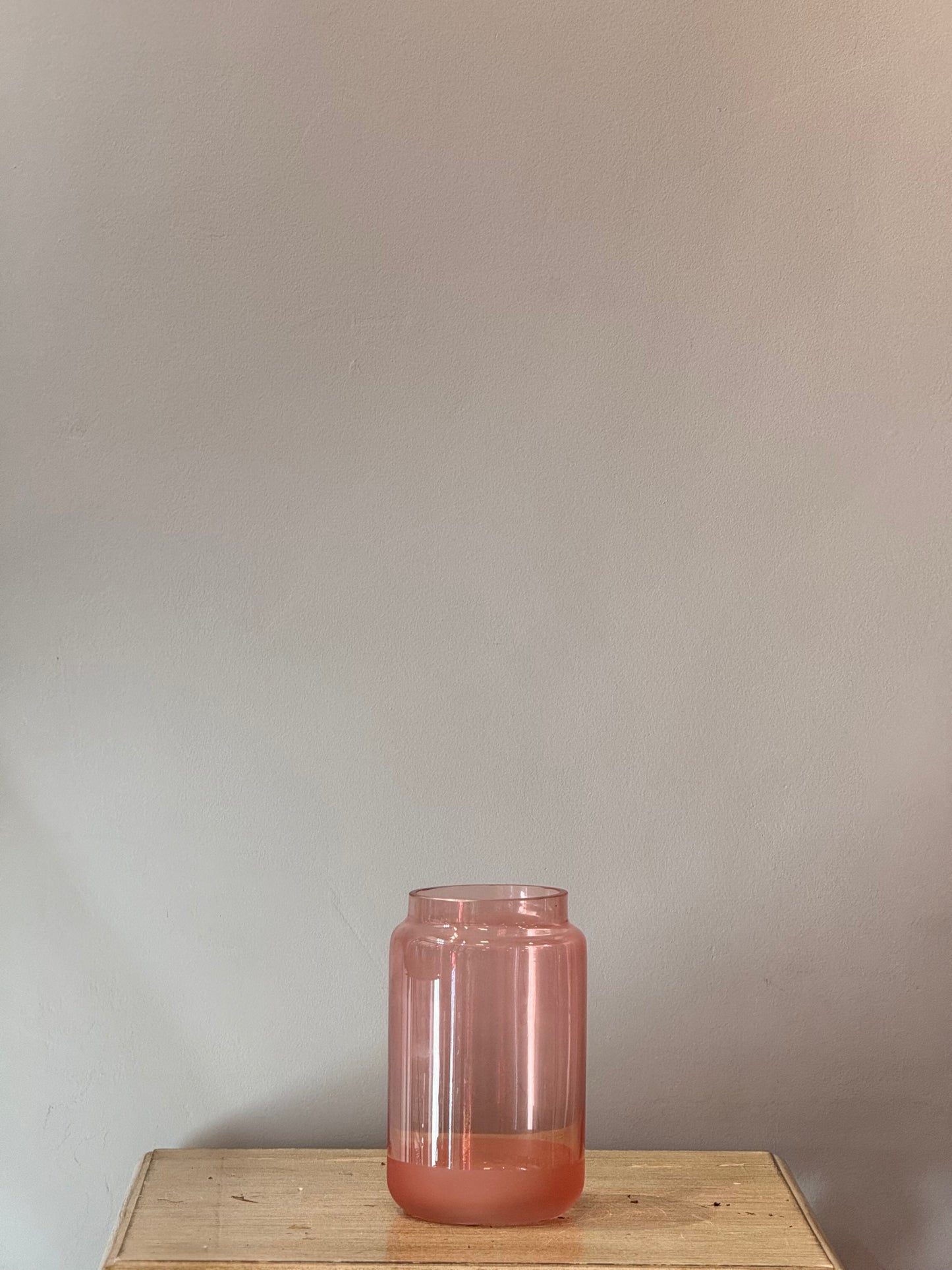 Jarrón Cristal Rosa Circular